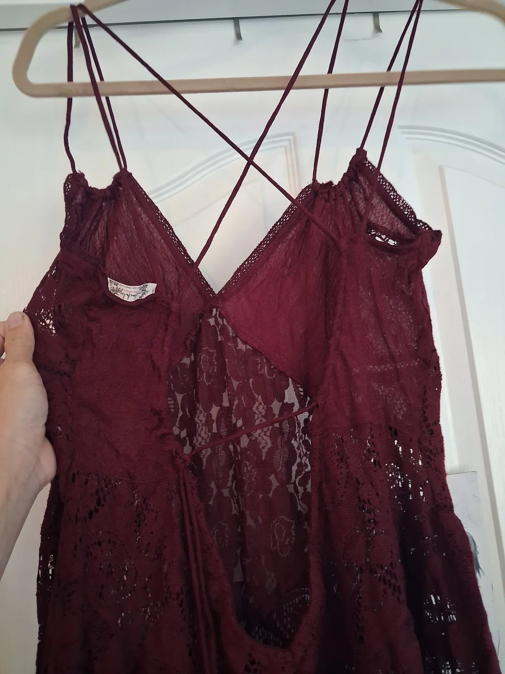 NEW Free People Burgundy Lace Make Me Love You Romper Pantsuit - Picture 10 of 15